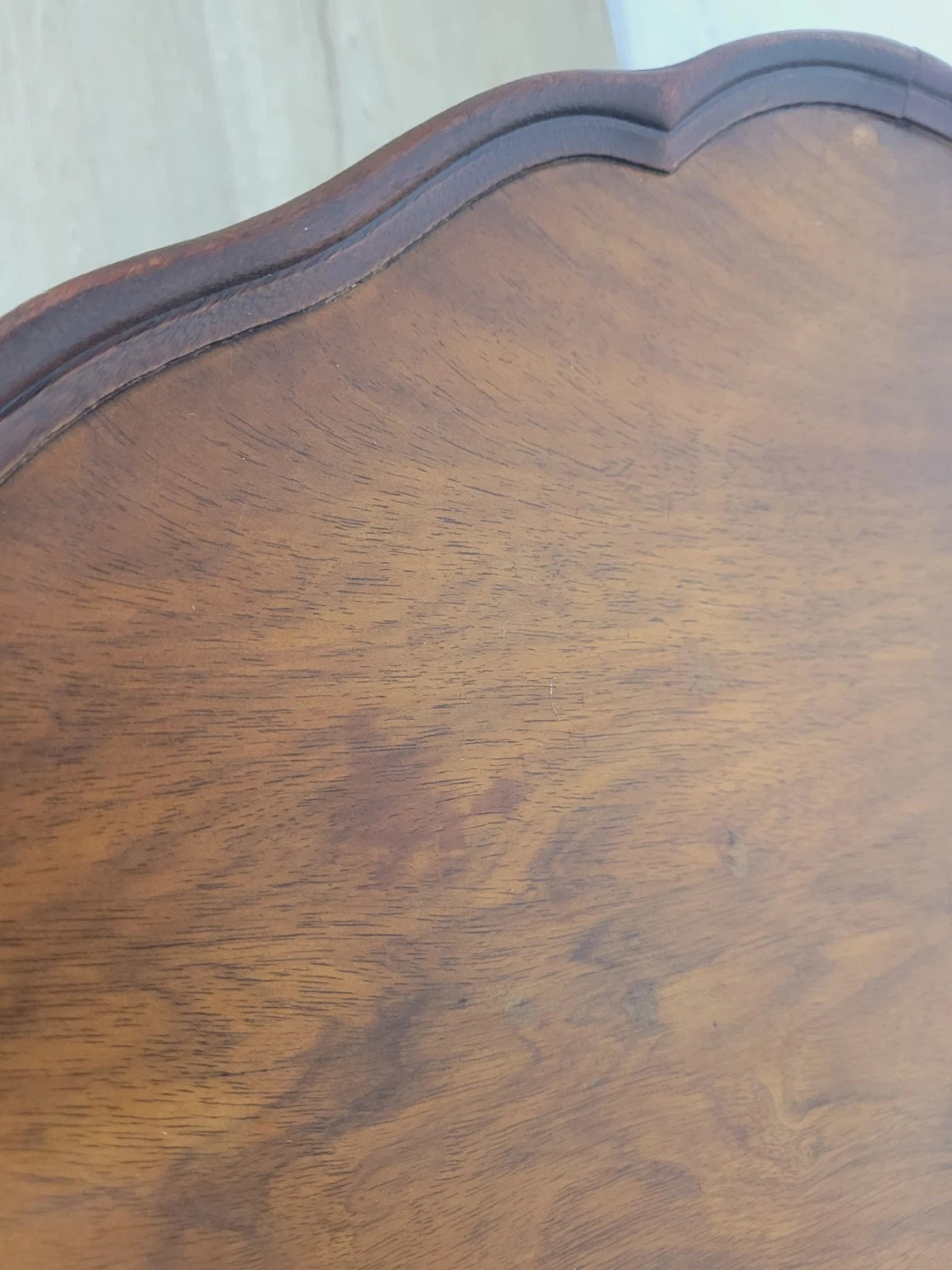 Walnut Coffee Side Table Circular Scalloped Cabriole Carved Postage Available