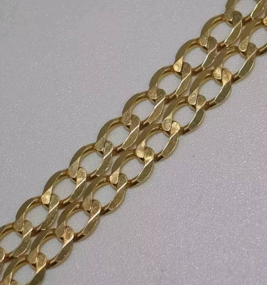 Flat Curb Necklace Gold 9ct 18.7 Inch Postage Available