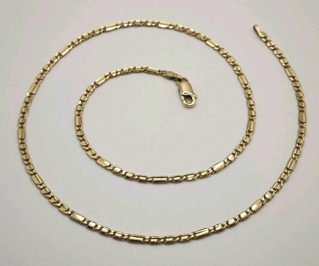 Chain Necklace 9ct Gold Figaro Style Link 16" Yellow Postage Available