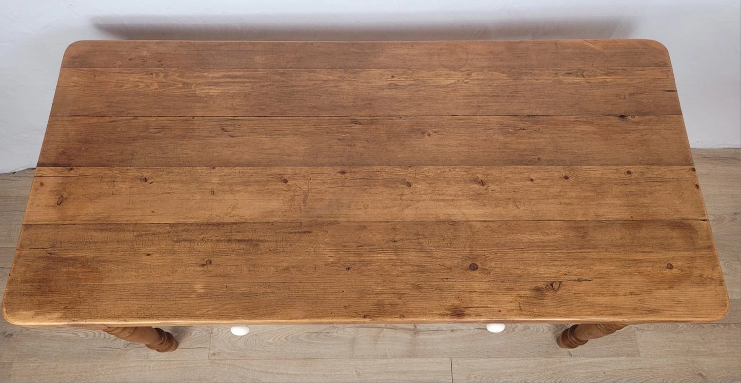 Victorian Kitchen Table Pine Porcelain Farmhouse Rustic 19thC Delivery Available