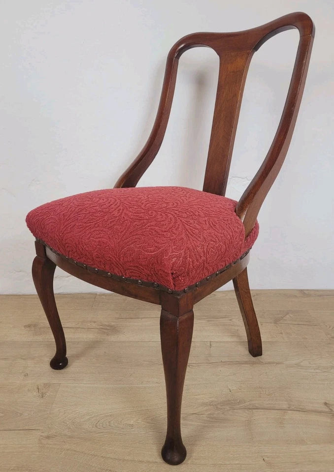 Vintage Dining Chairs Set Of 4 1950s Queen Anne Legs High Back Postage Available