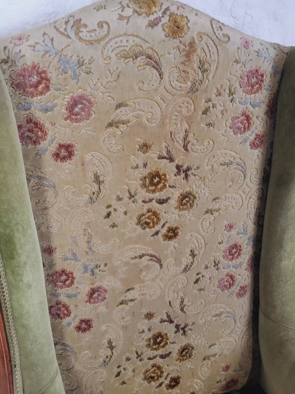 Edwardian Armchair Wing Back Patera Inlaid Castors Upholster Delivery Available
