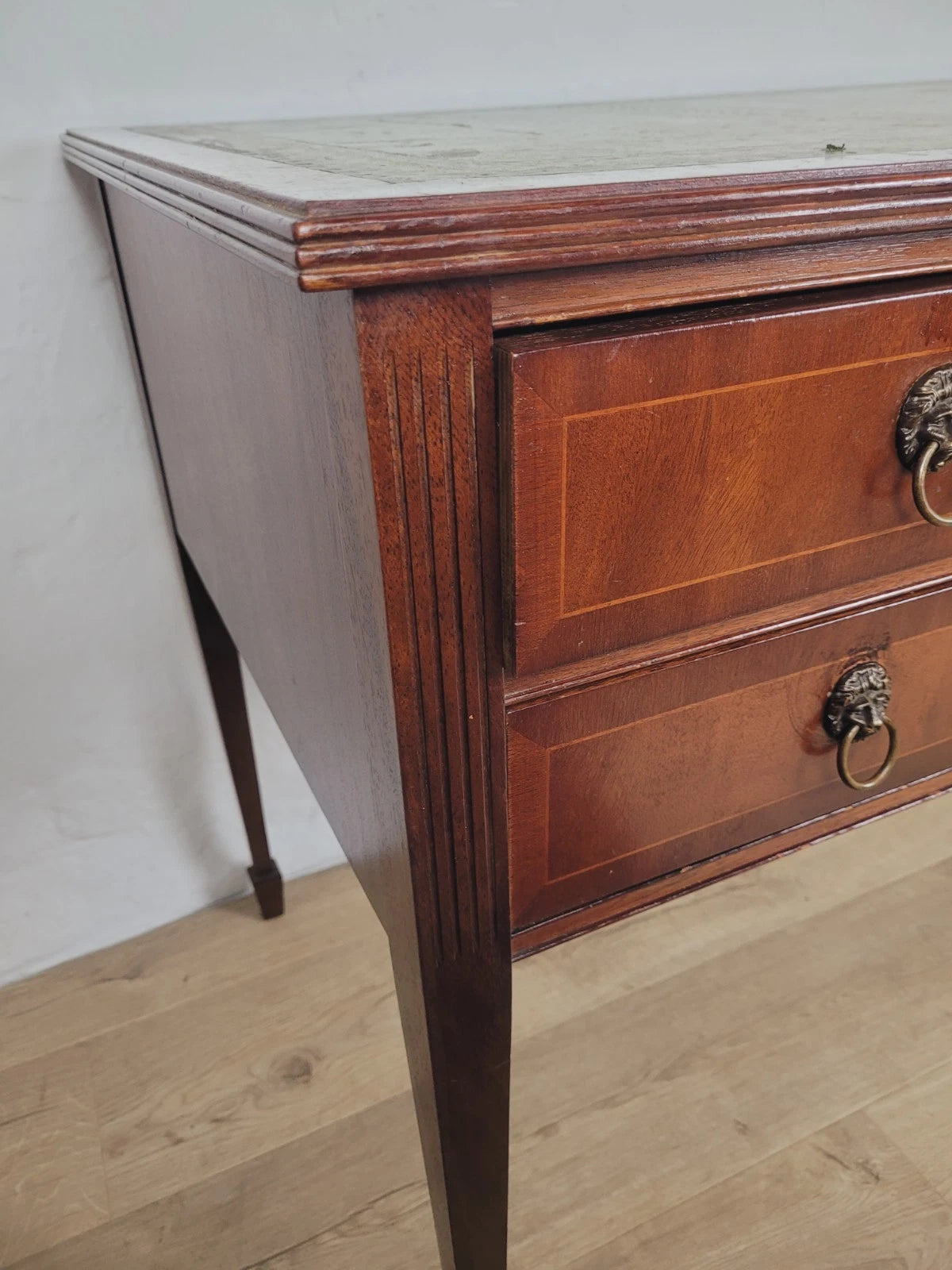 Vintage Writing Desk Leather Mid 20th Century Mahogany Delivery Available