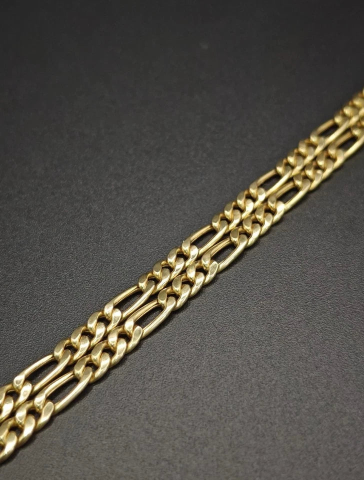 18ct Gold Figaro Necklace 13.3g Lobster Clasp Yellow Postage Available