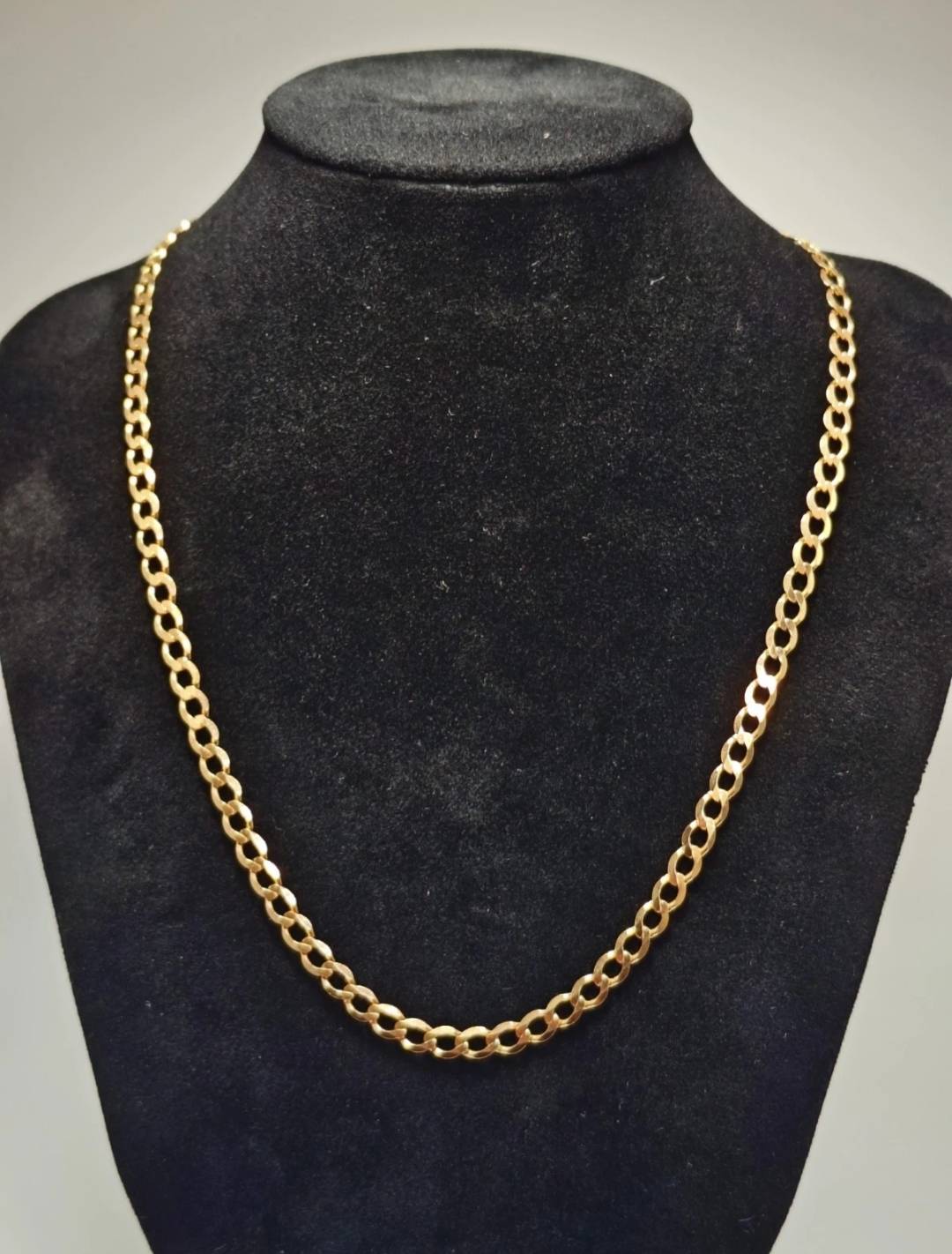 Flat Curb Necklace Gold 9ct 18.7 Inch Postage Available