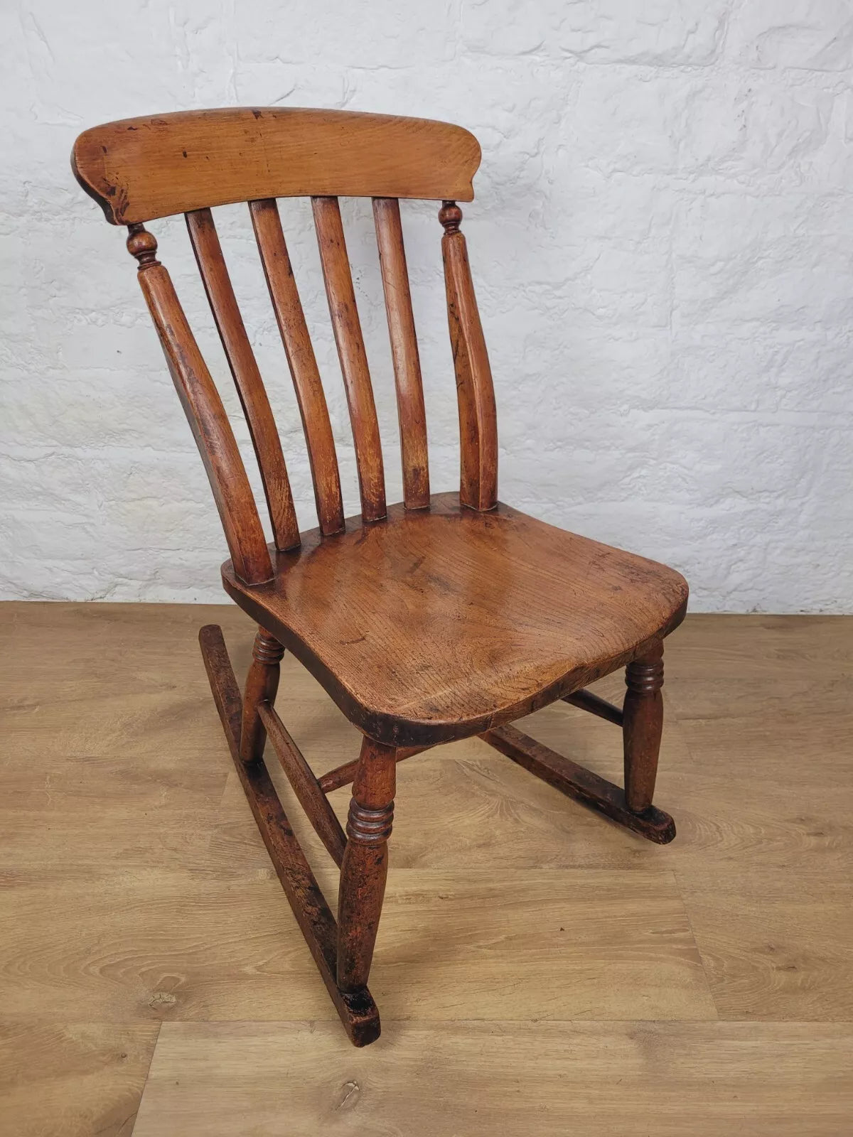 Farmhouse Rocking Chair Victorian Lathe Back Country Antique Postage Available