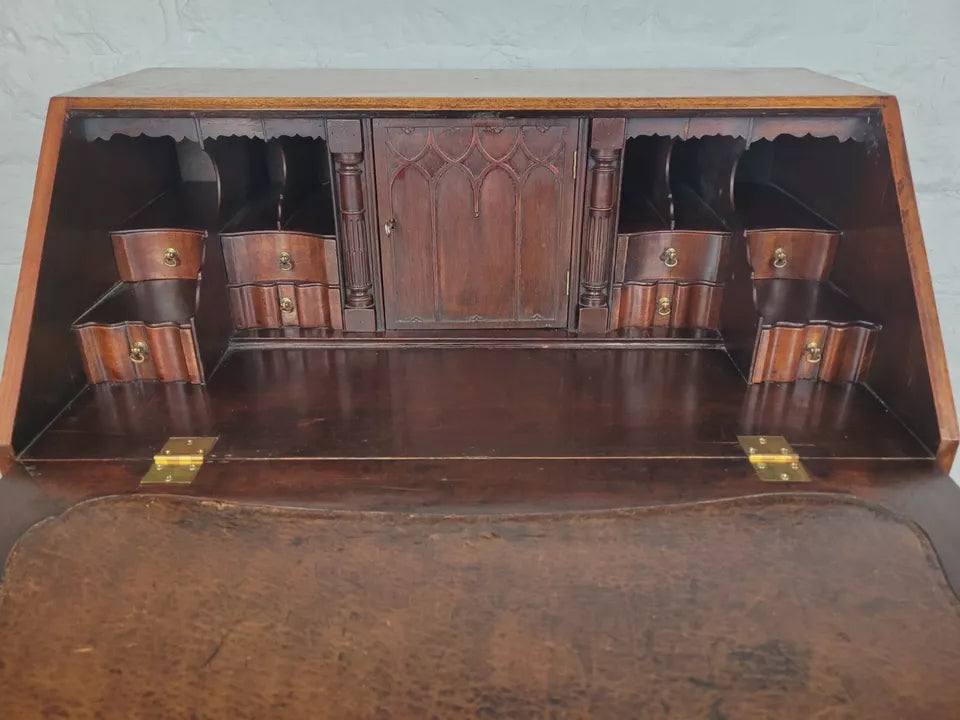 Vintage Writing Bureau Desk Hidden Storage Brass Handles Delivery Available