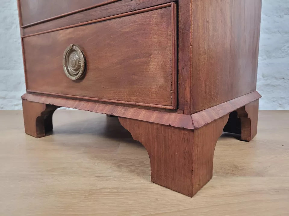 Regency Chest Of Drawers Brass Handles Mahogany Antique Postage Available