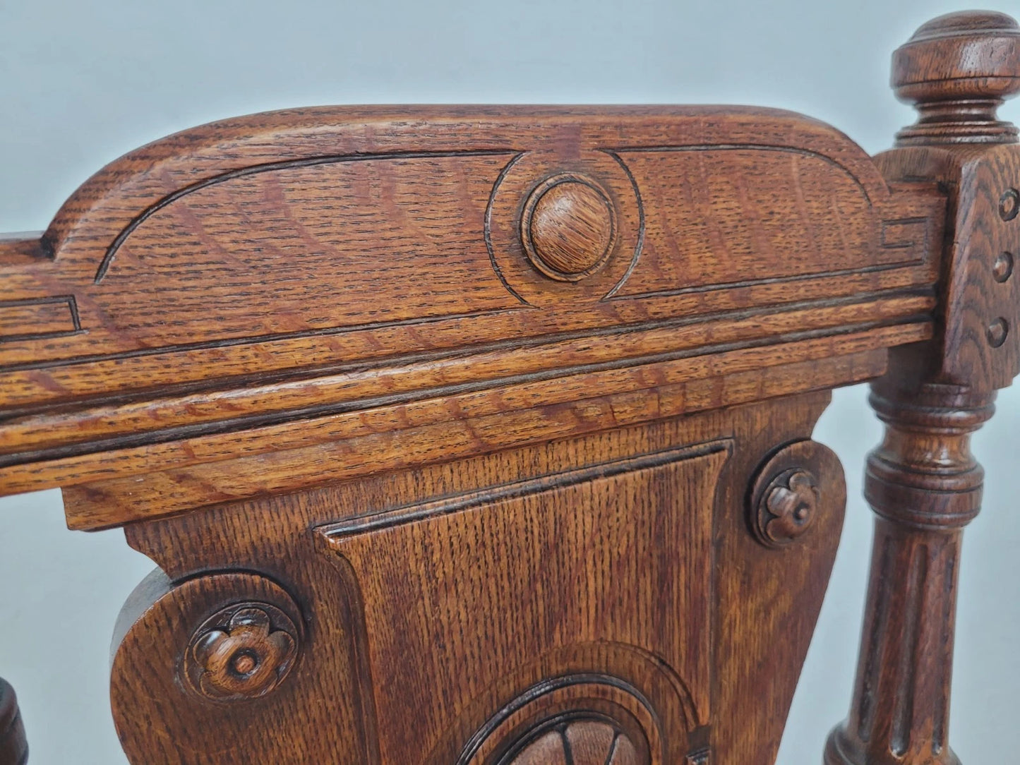 Victorian Hall Chair Oak Carved 19thC Antique English Postage Available