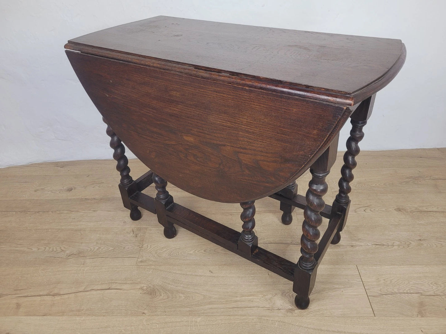 Vintage Drop Leaf Table Gateleg Barley Twist Oak 1930's Delivery Available