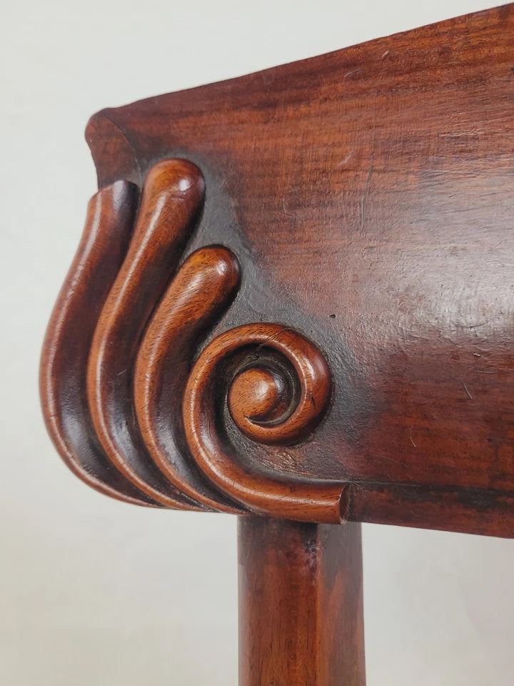 Victorian Bar Back Chair Floral Carved Needlepoint Antique Postage Available