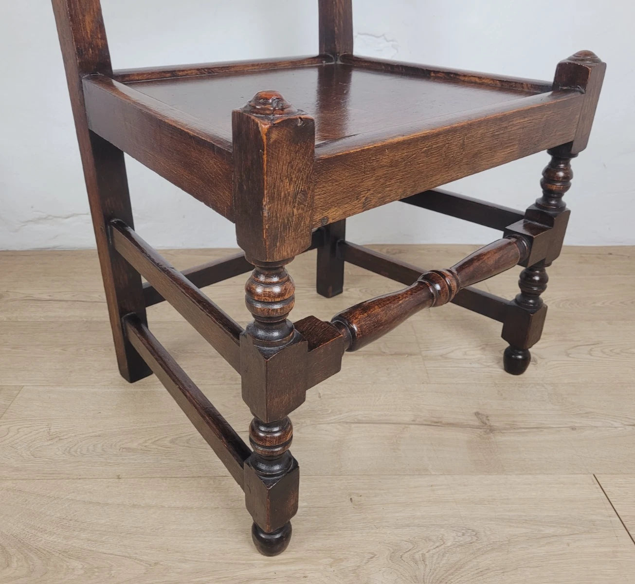 Yorkshire Side Chairs Pair Carved Farmhouse Vintage 1950s Delivery Available