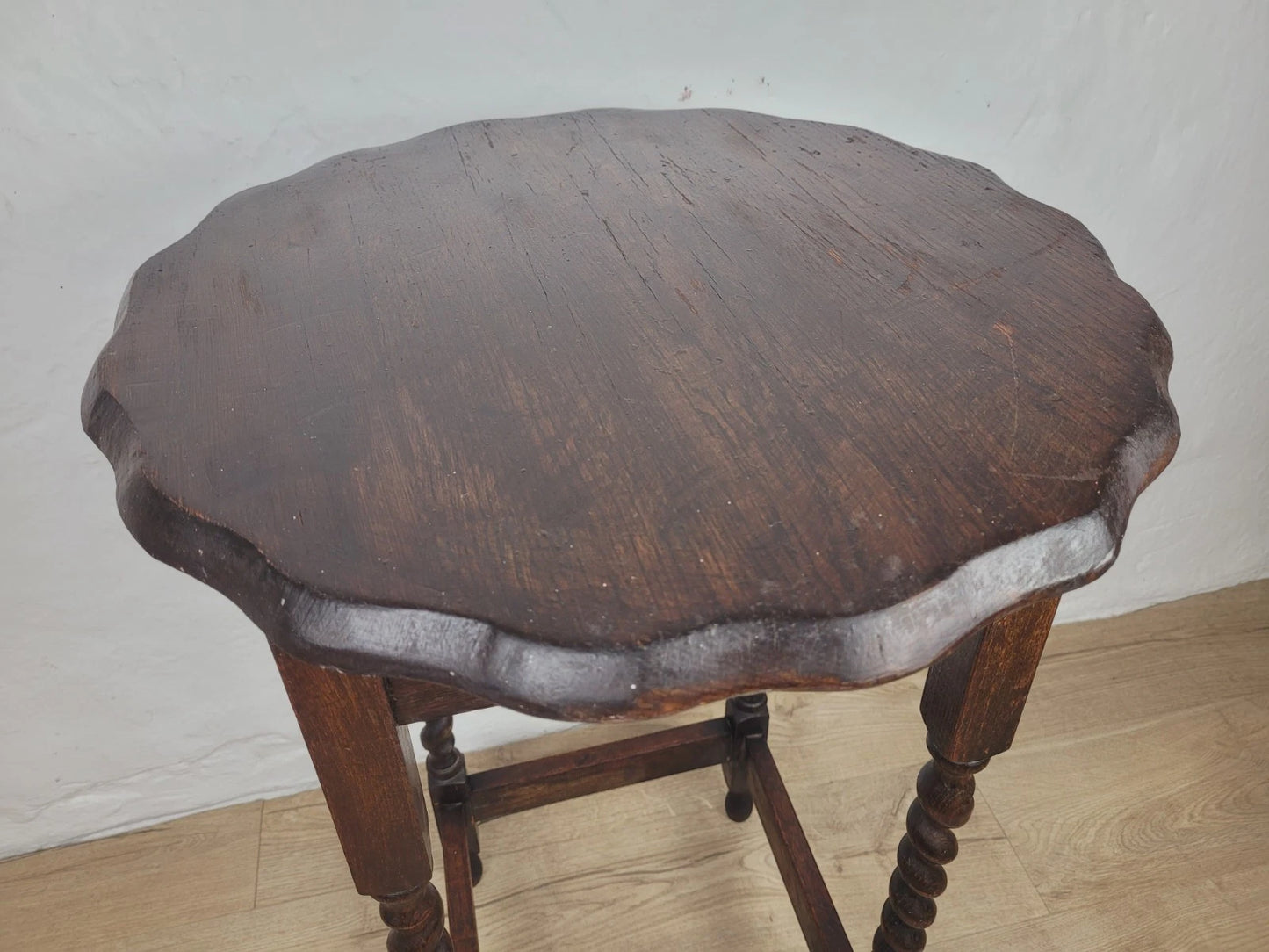 Pie Crust Side Table Victorian Barley Twist English Antique Postage Available