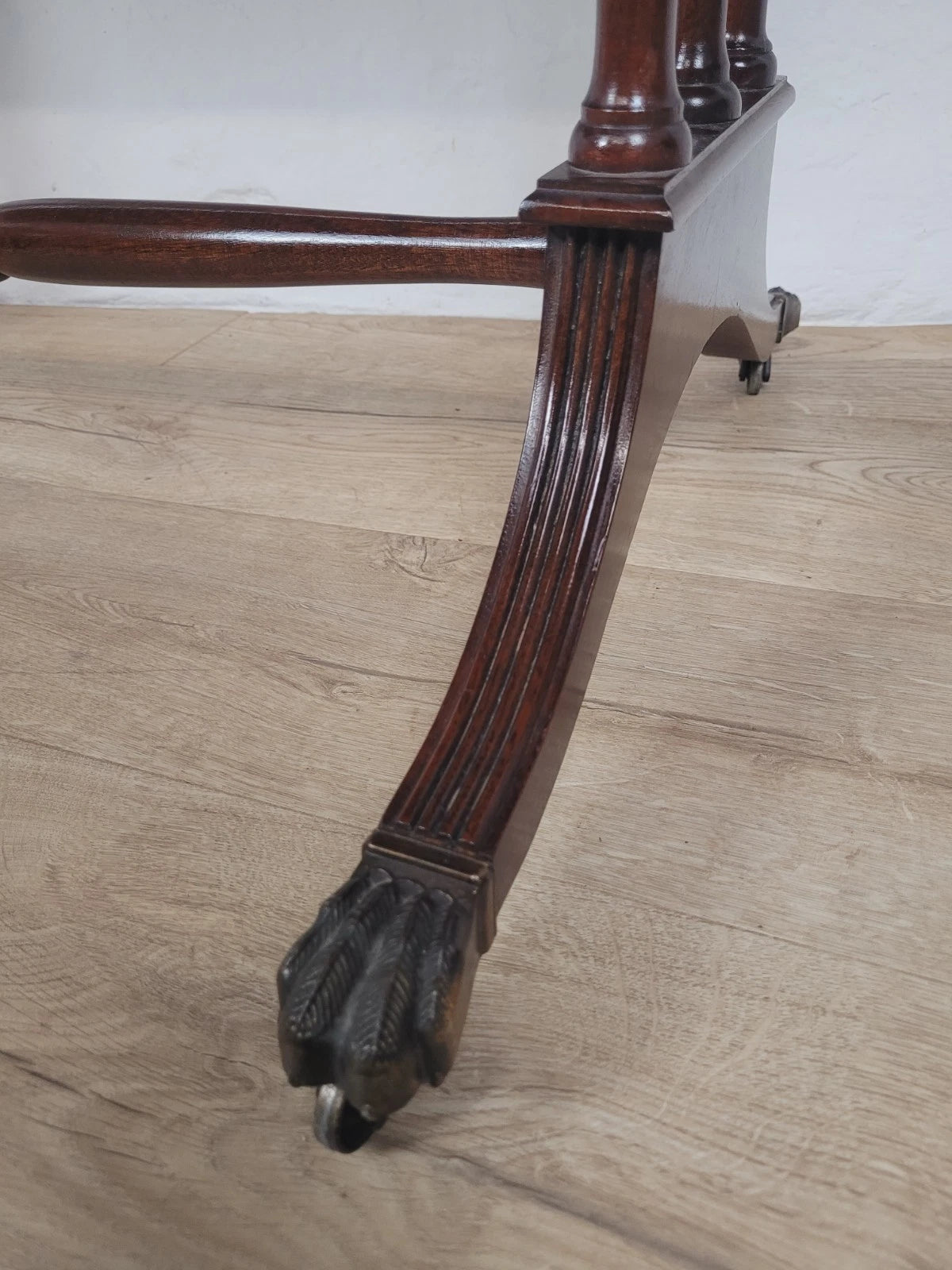 Drop Leaf Side Table Drawers Mahogany Castors Vintage 1940s Delivery Available