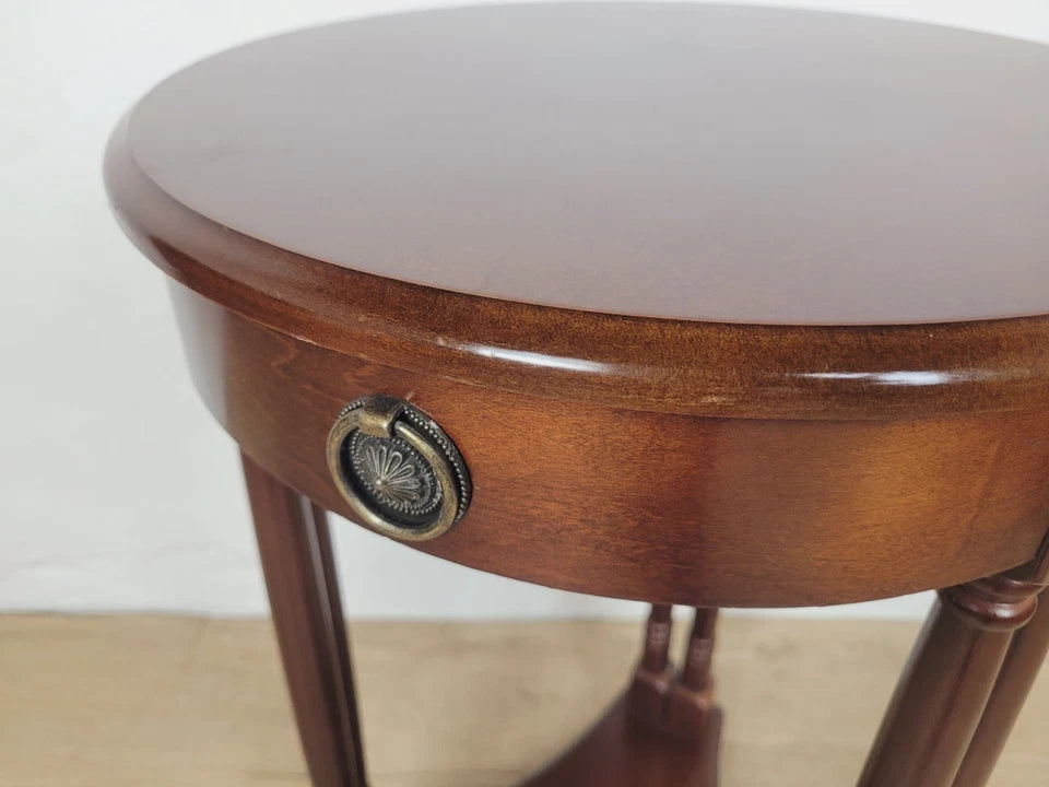 Vintage Occasional Table Circular Regency Style Drawer Postage Available