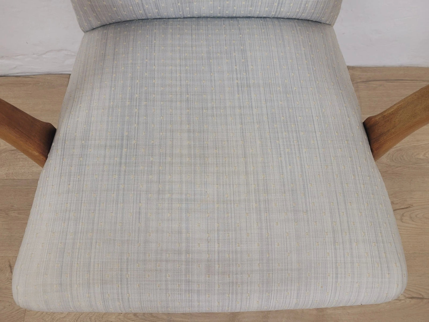 Walnut Armchair Vintage 1940s Duck Egg Blue Cabriole Legs Postage Available