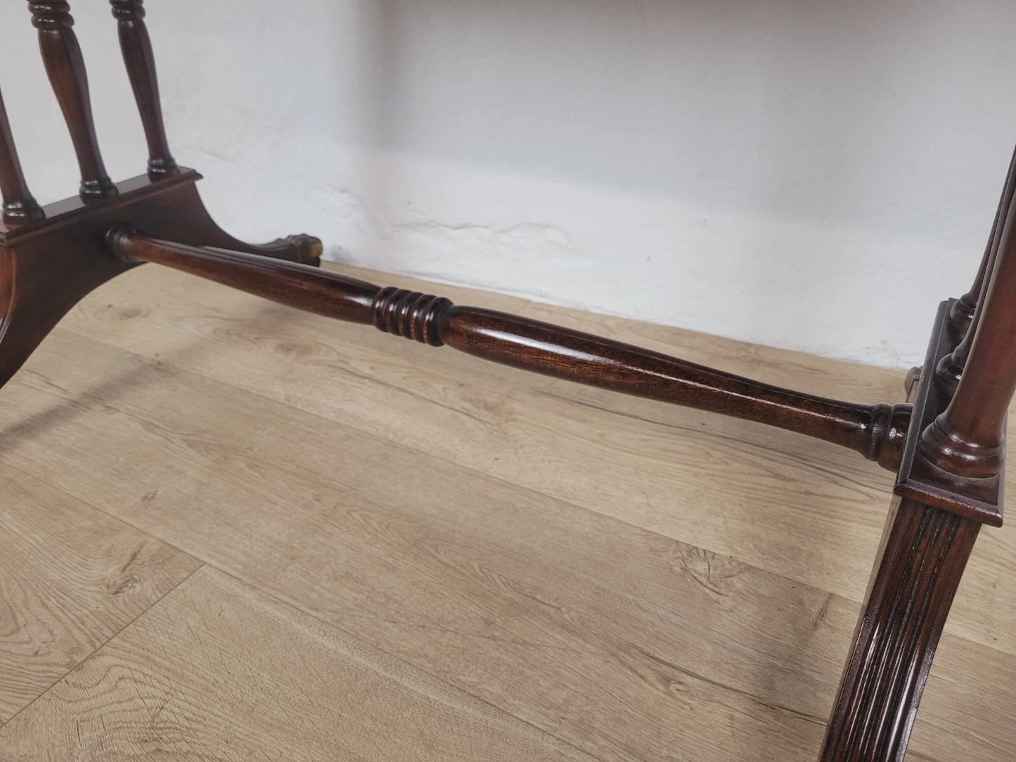 Drop Leaf Side Table Drawers Mahogany Castors Vintage 1940s Delivery Available