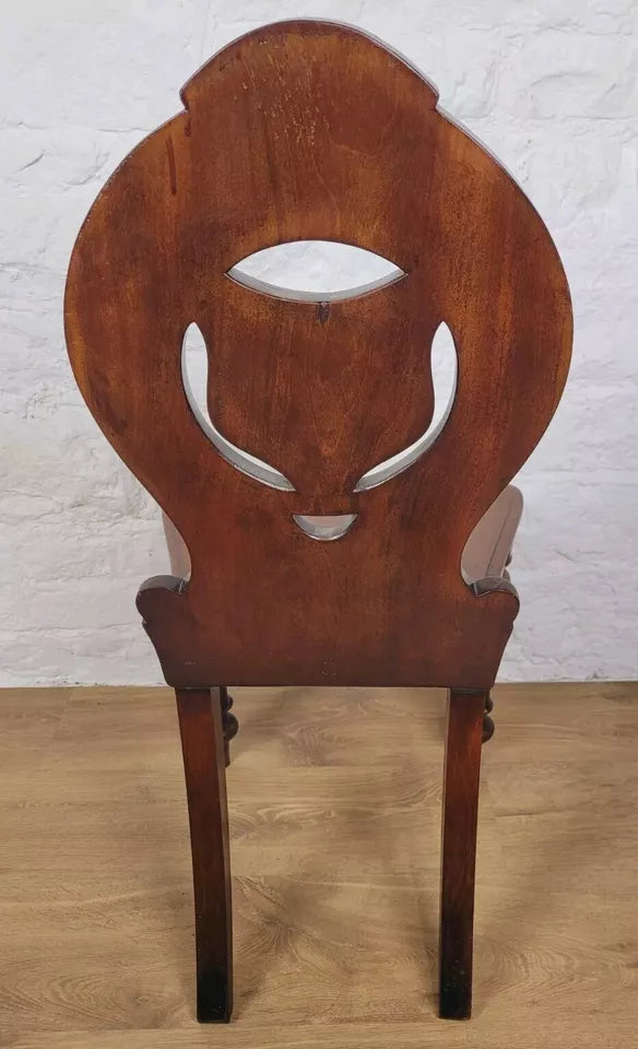 Georgian Shield Back Chair Hall Circa 1860 Carved English Postage Available