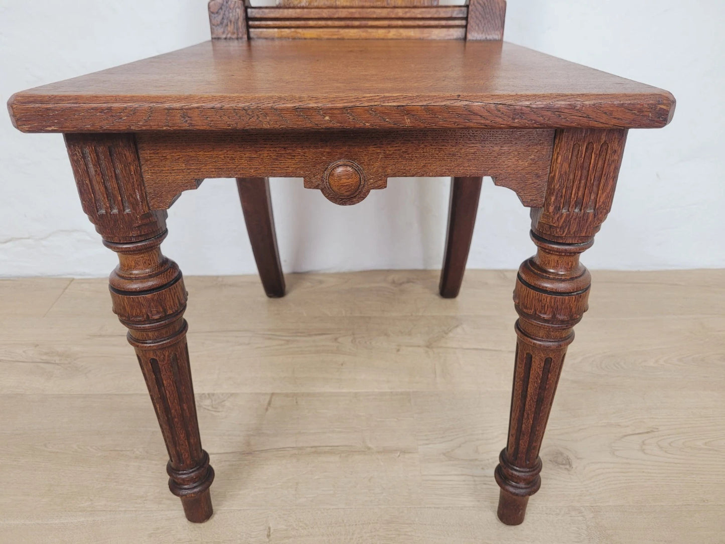 Victorian Hall Chair Oak Carved 19thC Antique English Postage Available