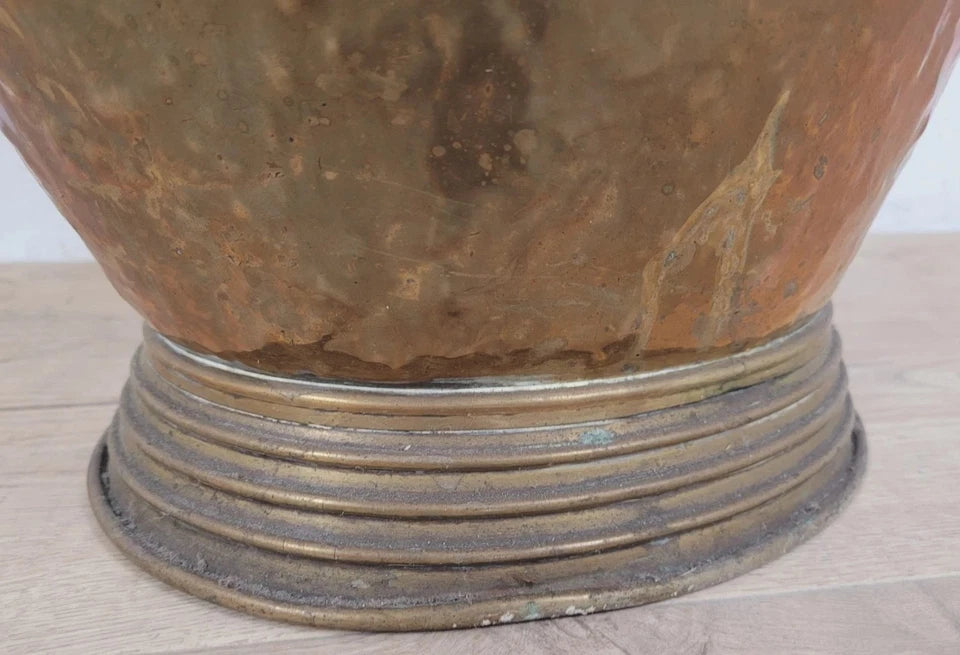 Victorian Brass Coal Scuttle Bucket Shovel 19thC Antique Postage Available