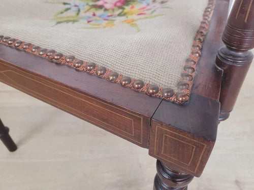 Edwardian Armchair Bedroom Inlaid Motif Carved Floral Postage Available