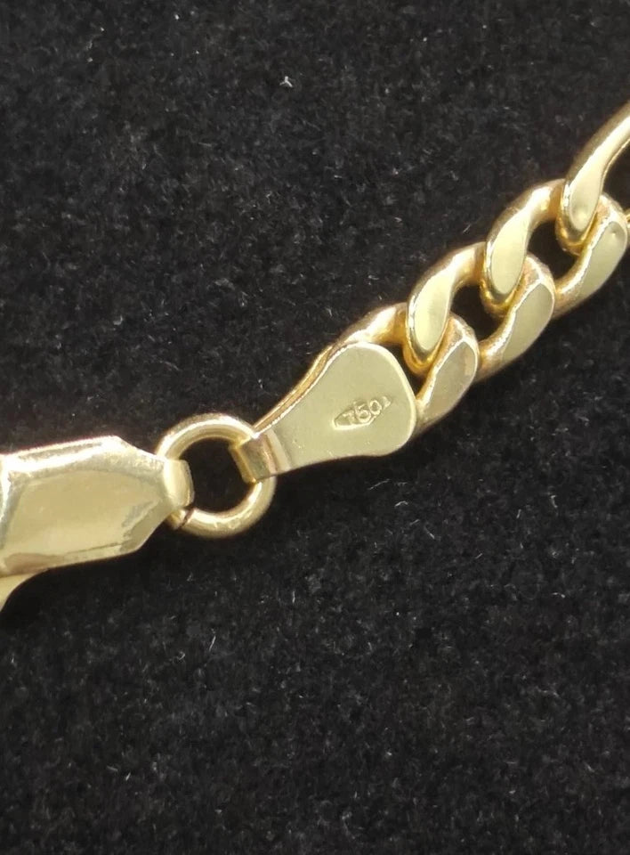 18ct Gold Figaro Necklace 13.3g Lobster Clasp Yellow Postage Available