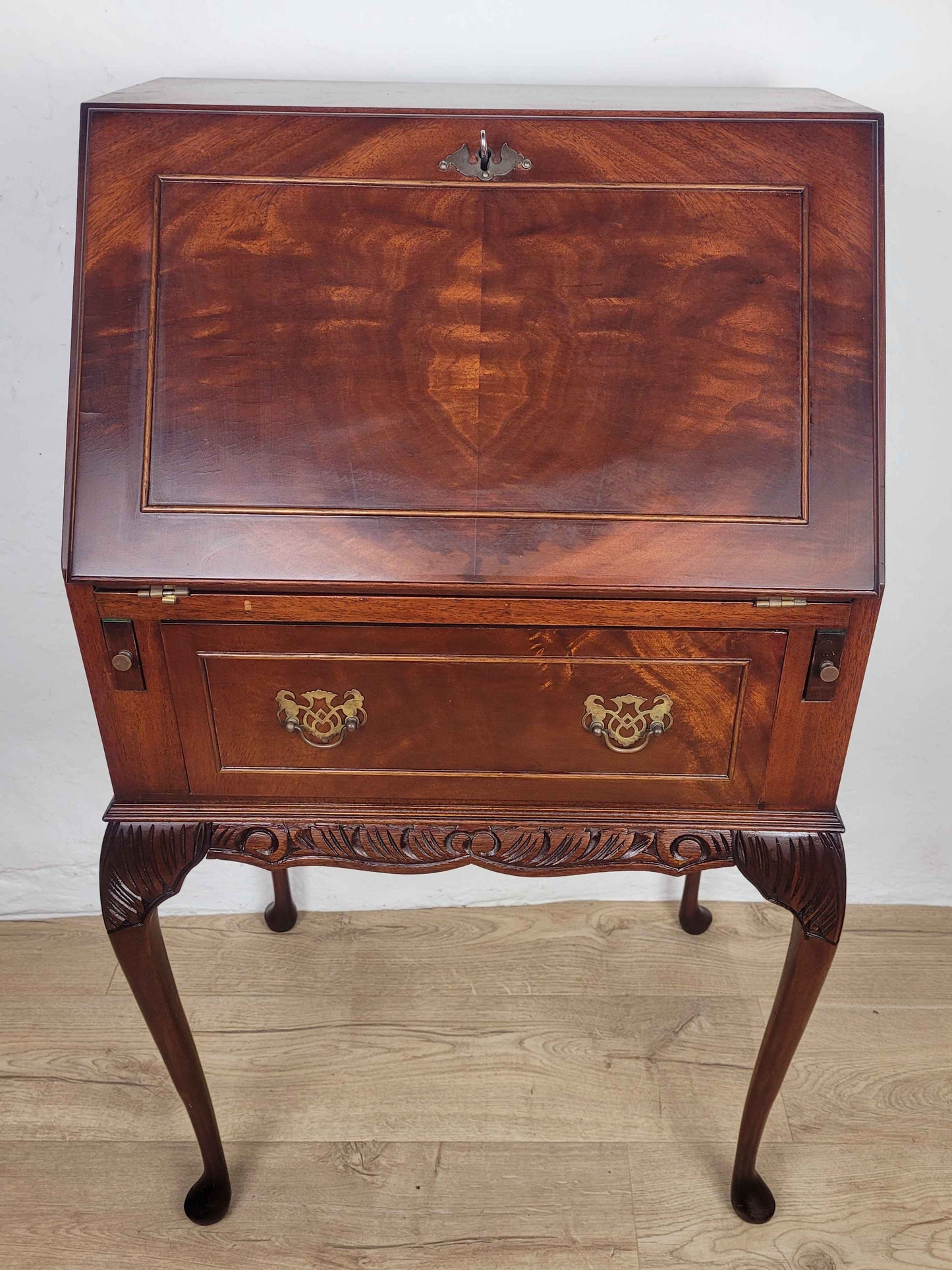 Vintage Ladies Writing Desk 1960s Lock  & Key Drawer Mahogany Delivery Available