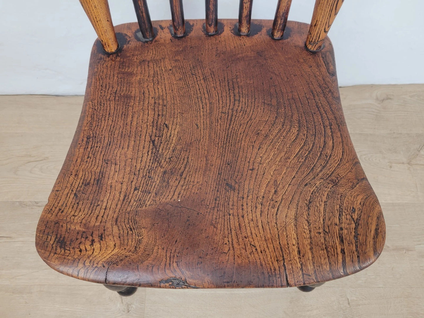 Elm Victorian Kitchen Chair Country Spindle Back Antique Postage Available