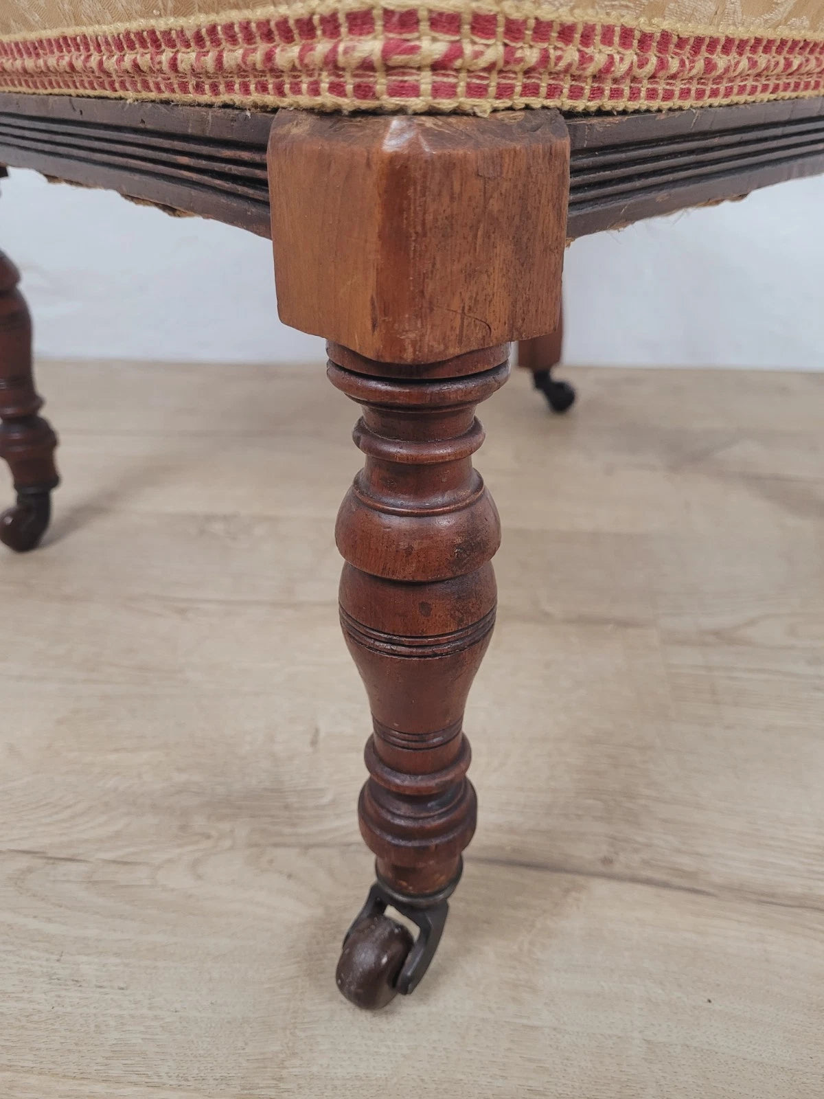 Edwardian Nursing Chair Carved Castors Upholstery Floral Postage Available