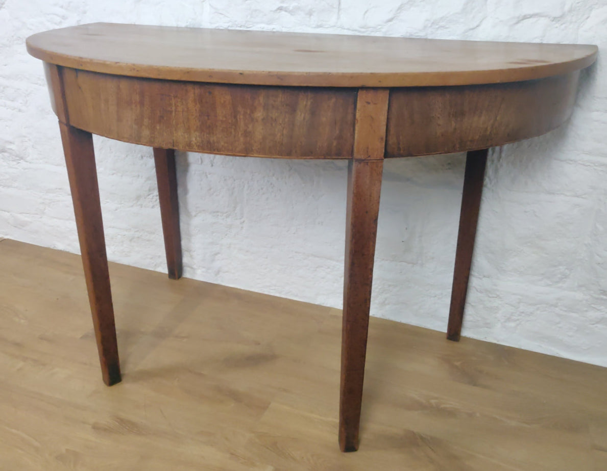 Demi Lune Side Table Georgian English Hall 18thC Antique Delivery Available