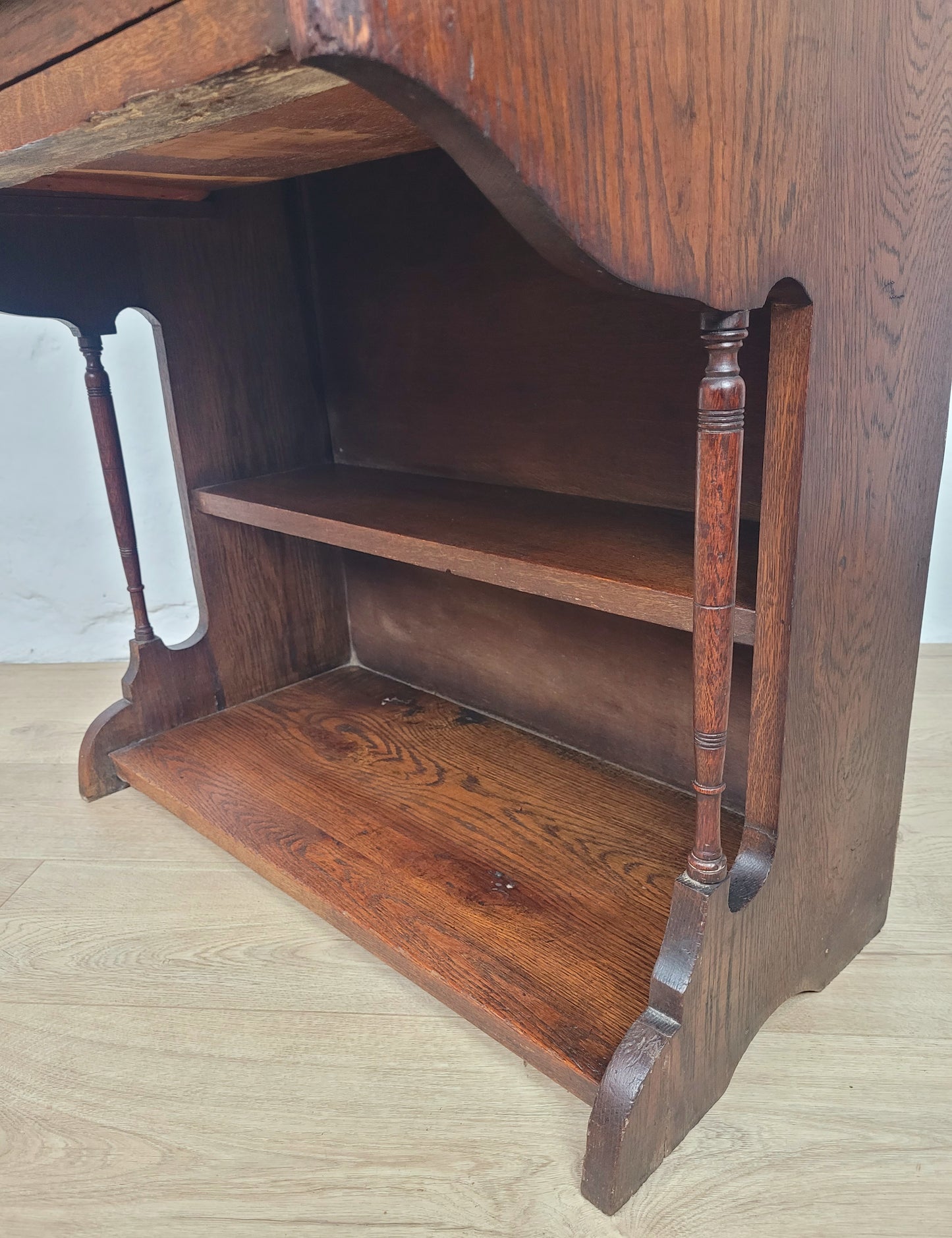 Edwardian Writing Desk Bureau Tambour Roll Top 1910 Oak Delivery Available