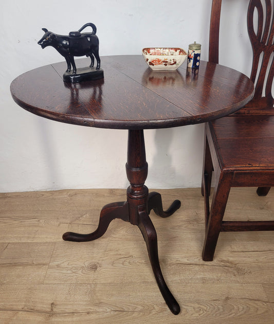 Georgian Tilt Top Table Tripod Occasional Round 18thC Oak Delivery Available