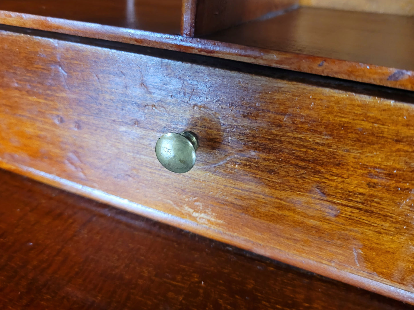 Edwardian Writing Bureau Desk Leather Crossband Antique 1910S Delivery Available