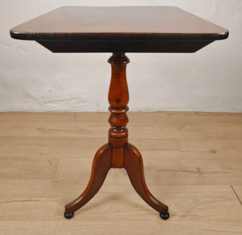 Victorian Tilt Top Table Tripod Rectangular Mahogany English Postage Available