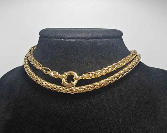 9ct Yellow Gold Spiga Necklace 23 Inches Hallmarked 375 - Postage Available