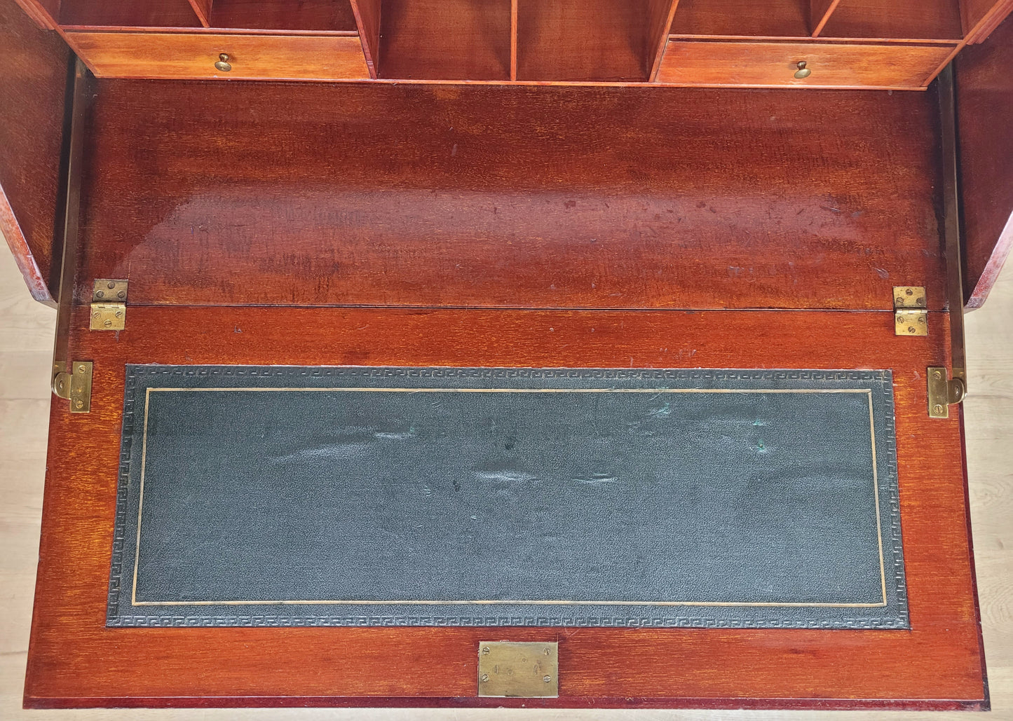 Edwardian Writing Bureau Desk Leather Crossband Antique 1910S Delivery Available