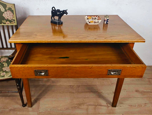 Vintage Military Desk Table Oak Drawer 1930's Country Delivery Available