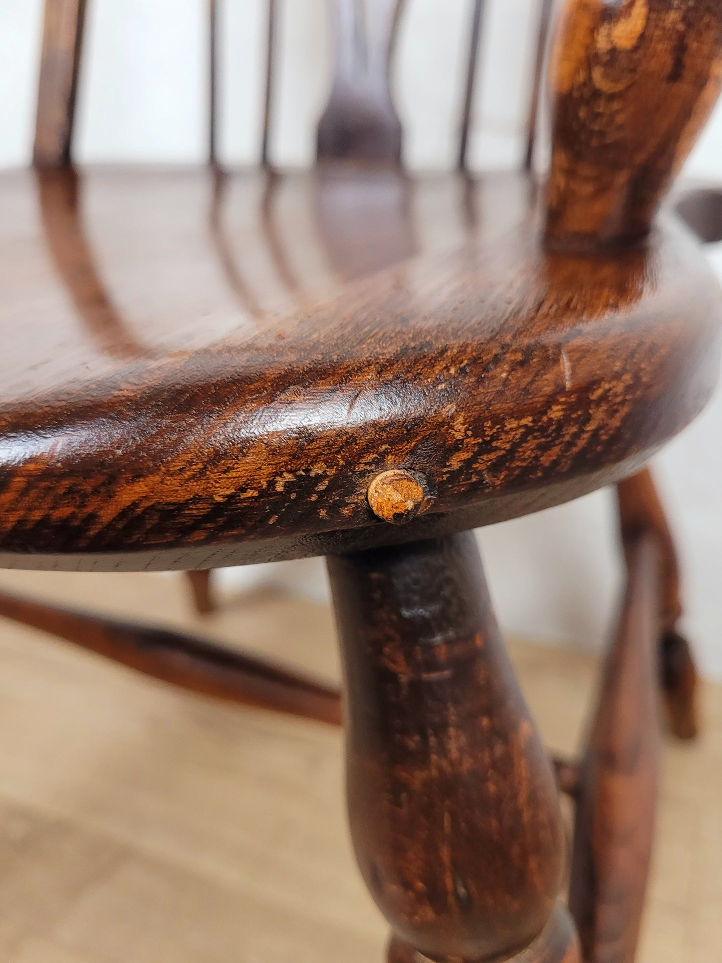 Vintage Kitchen Armchair Elm Farmhouse Country Pierced Back Postage Available