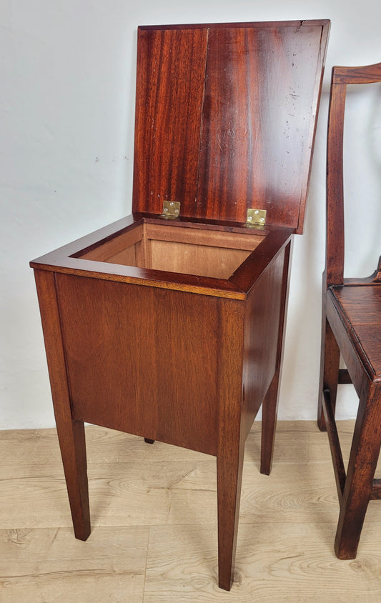Vintage Bedside Table Leather Top Lid Mid 20th-century Postage Available