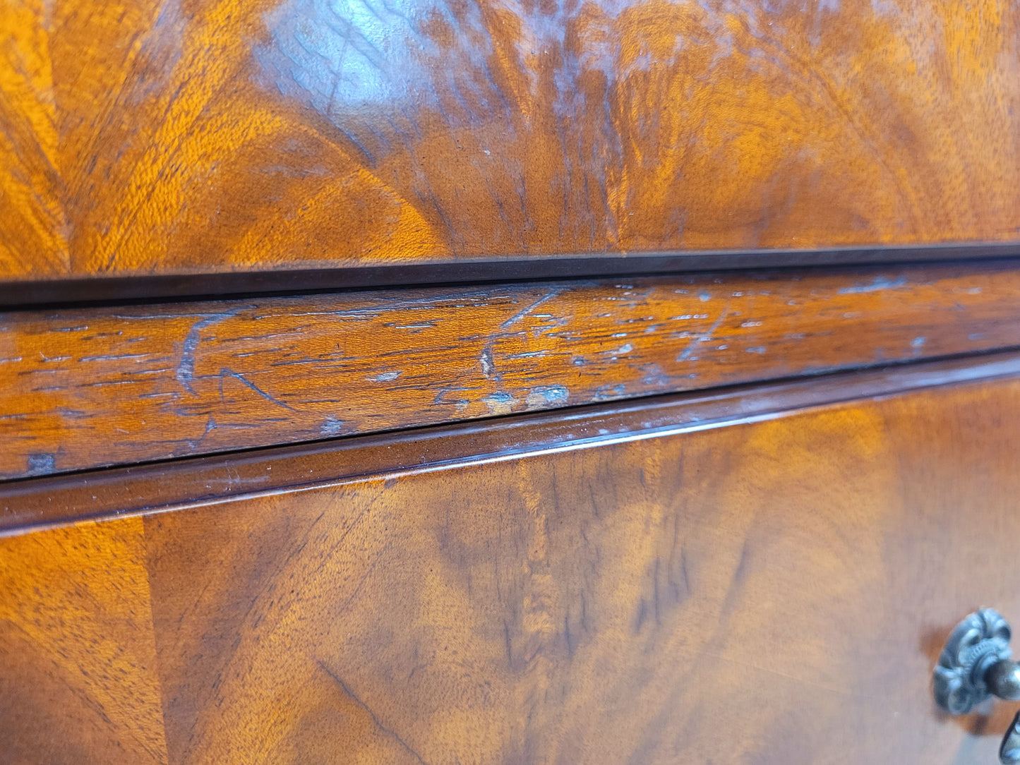 Vintage Writing Bureau Desk Lock & Key Mid Century Mahogany Delivery Available