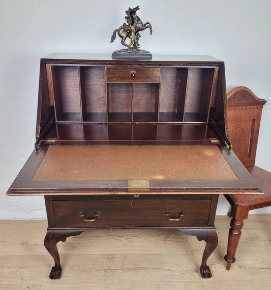 Edwardian Writing Bureau Desk Claw and Ball Feet Key Lockable Delivery Available