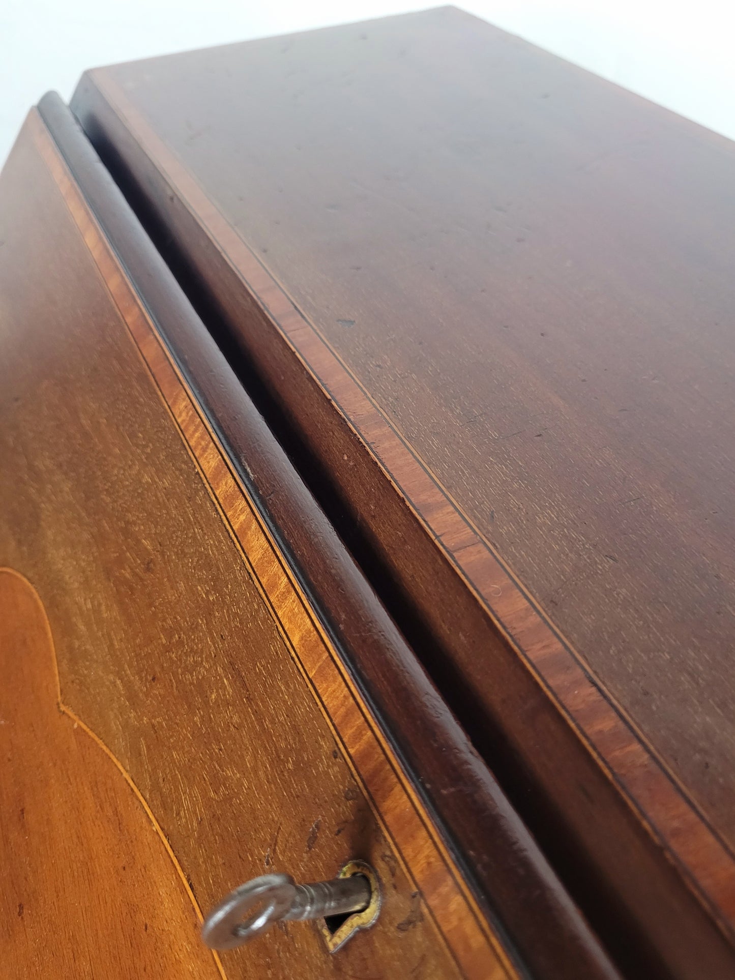 Edwardian Writing Bureau Desk Leather Crossband Antique 1910S Delivery Available