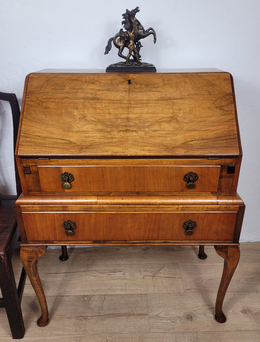 Vintage Writing Desk Denby & Spinks Walnut Cabriole Legs 1940s Delivery Available