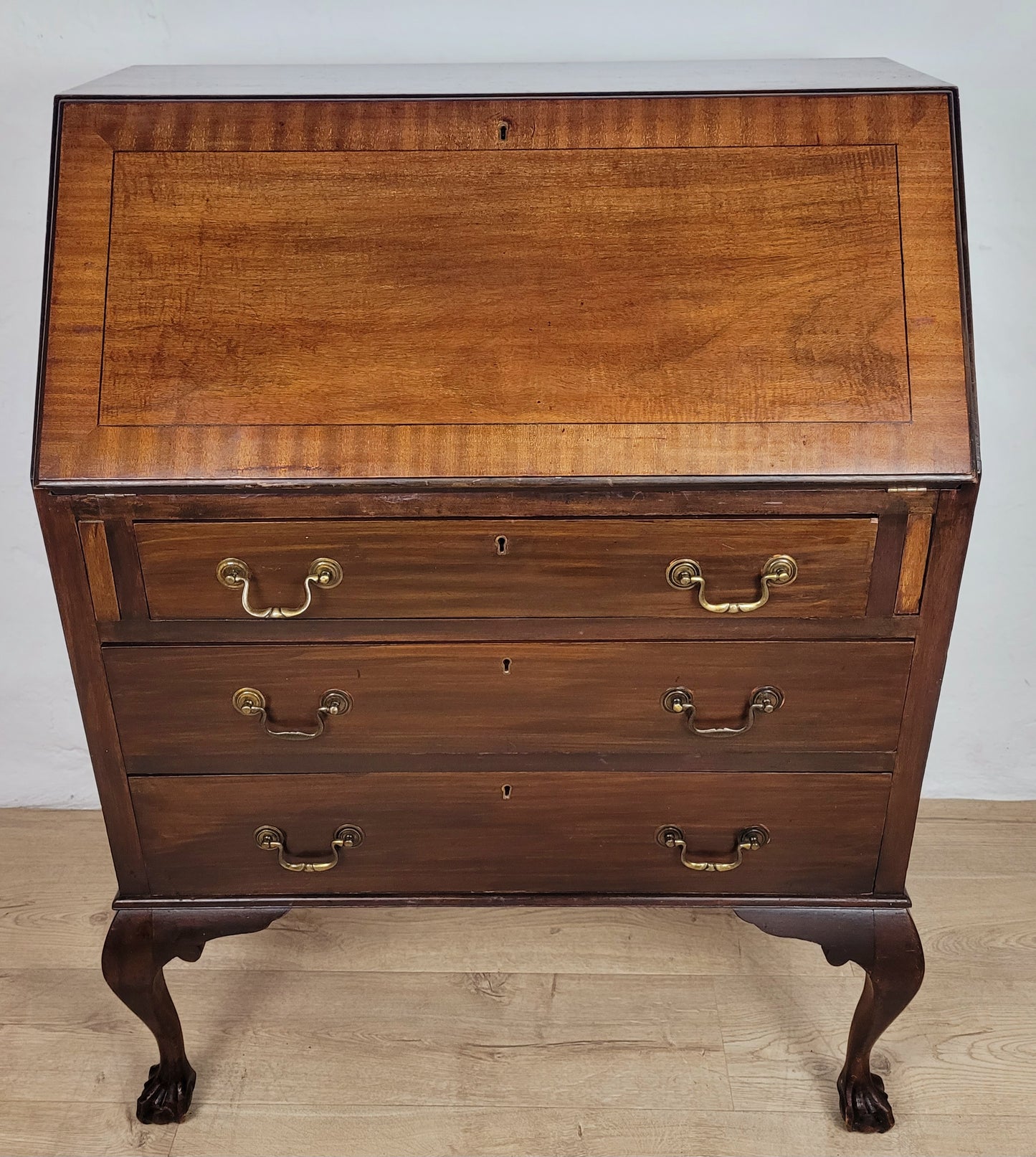 Edwardian Writing Bureau Desk Claw and Ball Feet Key Lockable Delivery Available