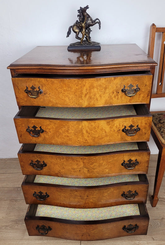 Chest Of Drawers Walnut Antique Style Drop Handles 'Cameo' Postage Available