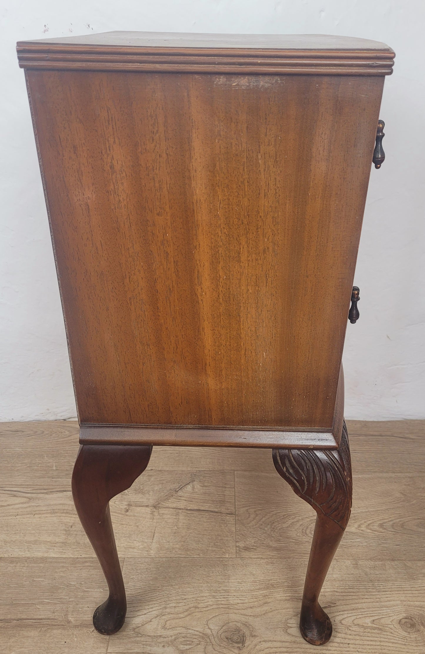 Vintage Walnut Bedside Cabinet Mid 20th Century Cabriole Legs Postage Available