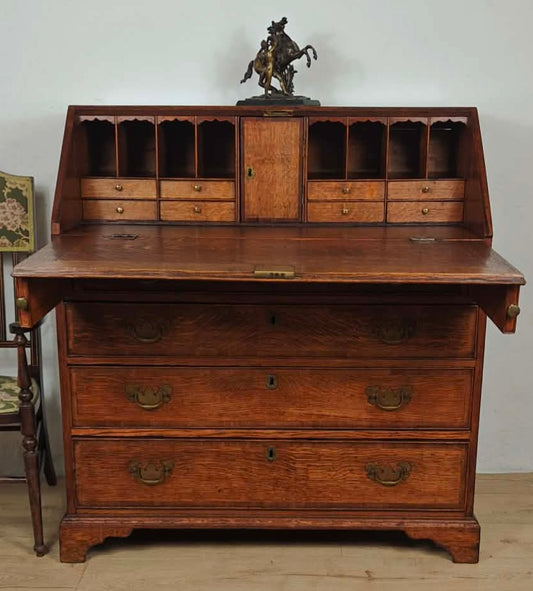 George III Writing Bureau Desk Oak 18thC Antique English Delivery Available