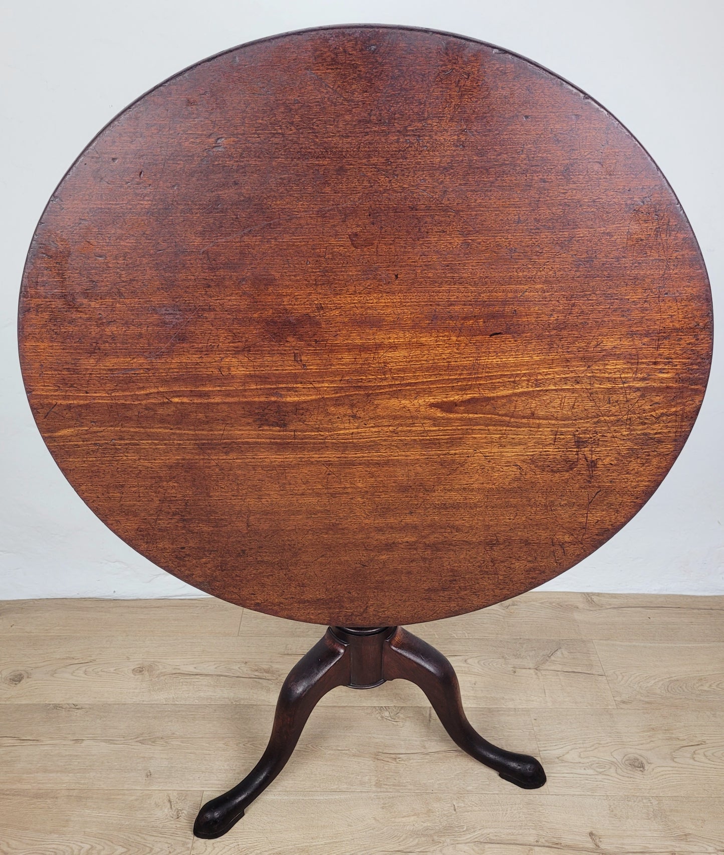 Tilt top Dining Table Circular Bird Cage Pedestal Antique Delivery Available