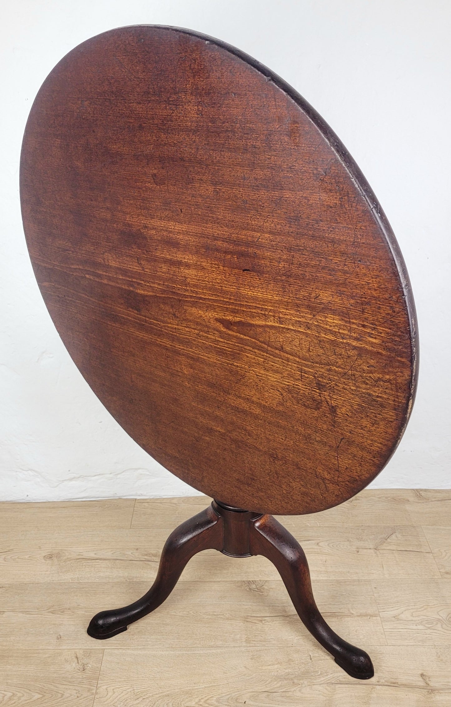 Tilt top Dining Table Circular Bird Cage Pedestal Antique Delivery Available