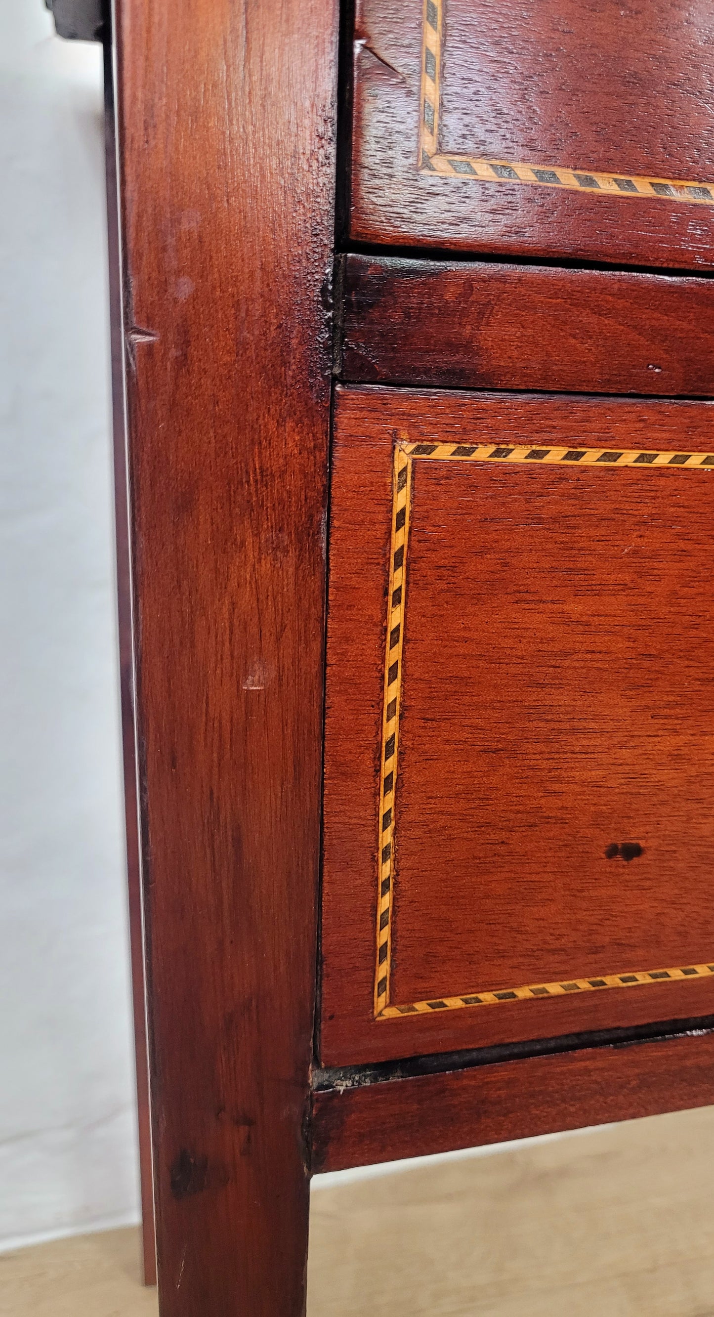 Vintage Two Drawer Chest Side Table Edwardian Style Inlaid Delivery Available